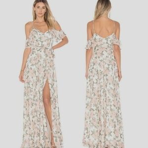 Lovers + Friends Floral Cold Shoulder Maxi Dress 4 Romantic Formal Evening Gown